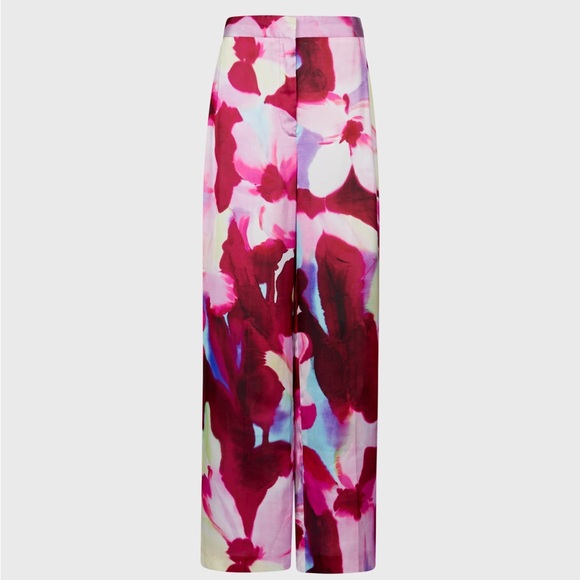 ZARA Satin Floral Print Palazzo Pant Trousers - Picture 3 of 16